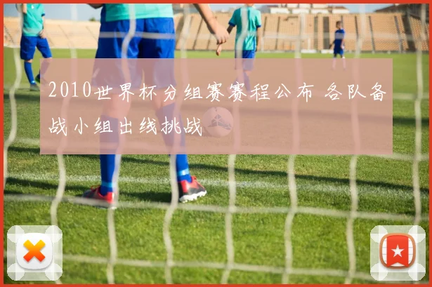 2010世界杯分组赛赛程公布 各队备战小组出线挑战